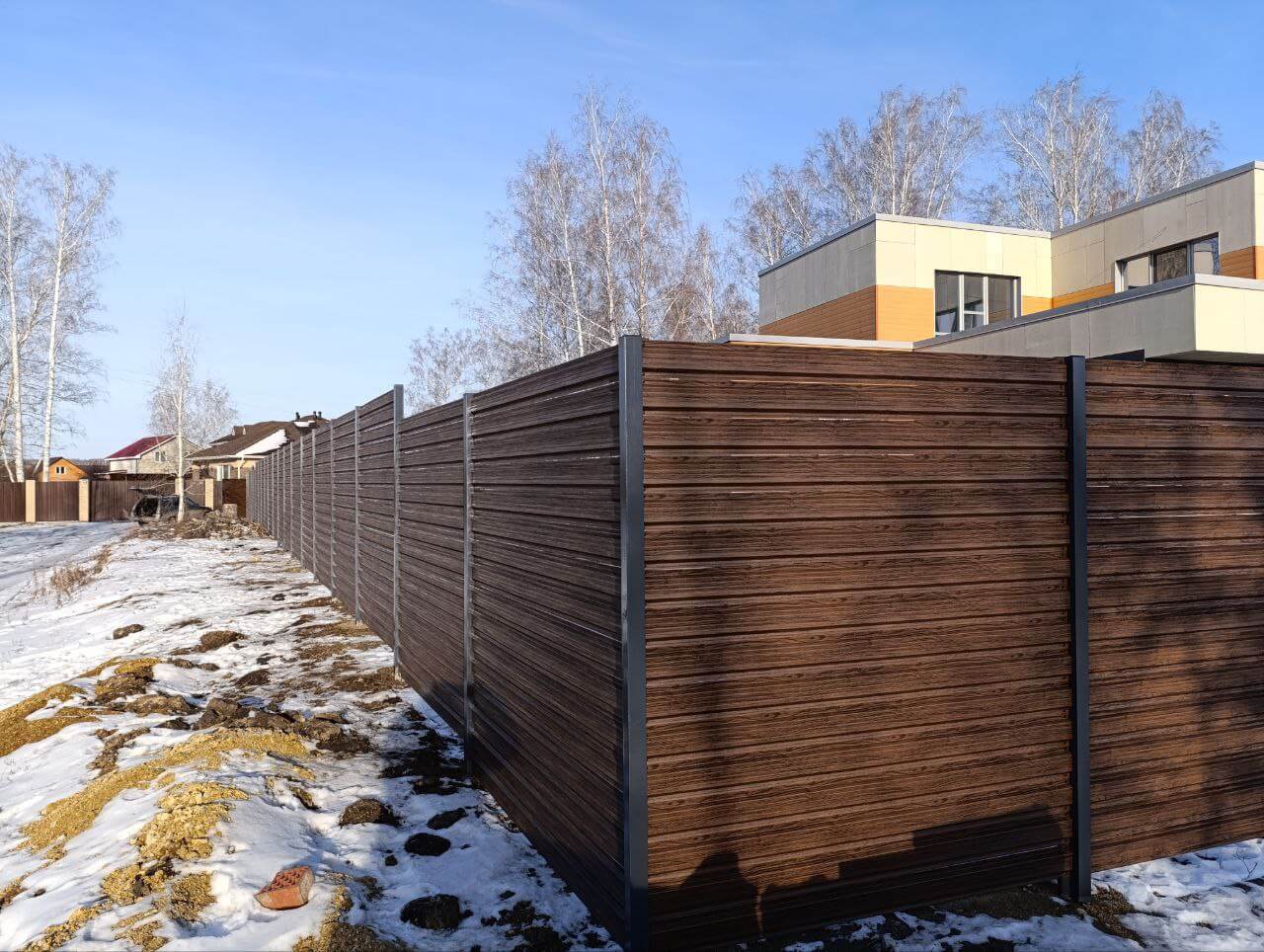 Забор-ранчо из евроштакетника 58м Темный Каштан 3D Принтек фото 2 в Нижнем Новгороде