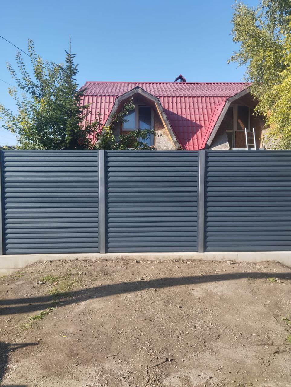 Забор-жалюзи из ламелей Реснички 54м RAL7024/7024 Серый Графит двусторонний МАТТЕ в Нижнем Новгороде